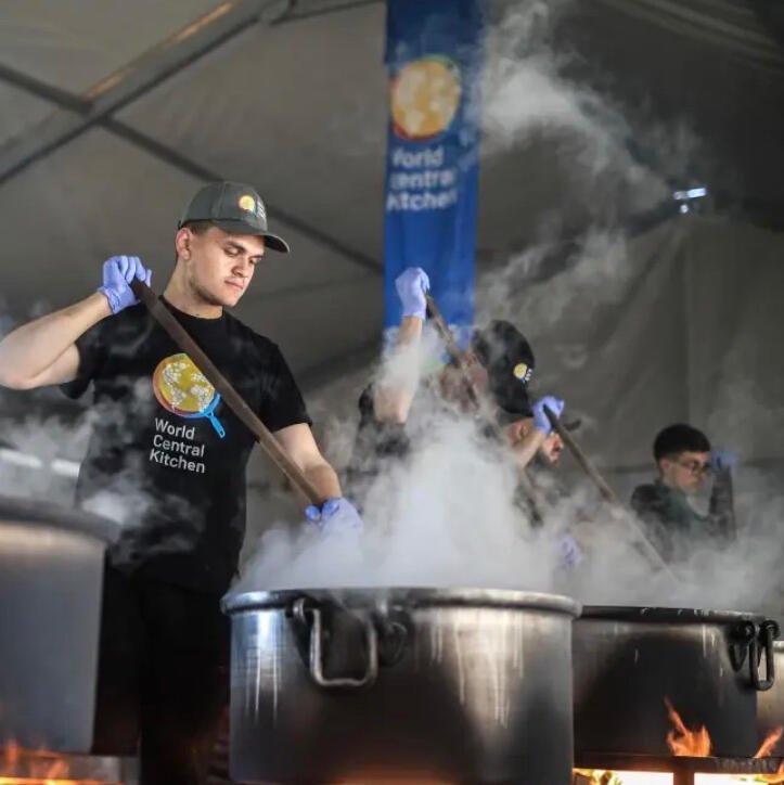 World Central Kitchen Volunteers from the World Central Kitchen preparing meals